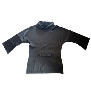 Gianfranco Ferré Black Silk Structured Top | Back Zip | Made in Italy | IT 44